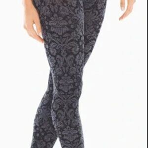 Soma Leggings Women XL‎ Black Texture Pull On Jacquard Stretch Slimming Leggings